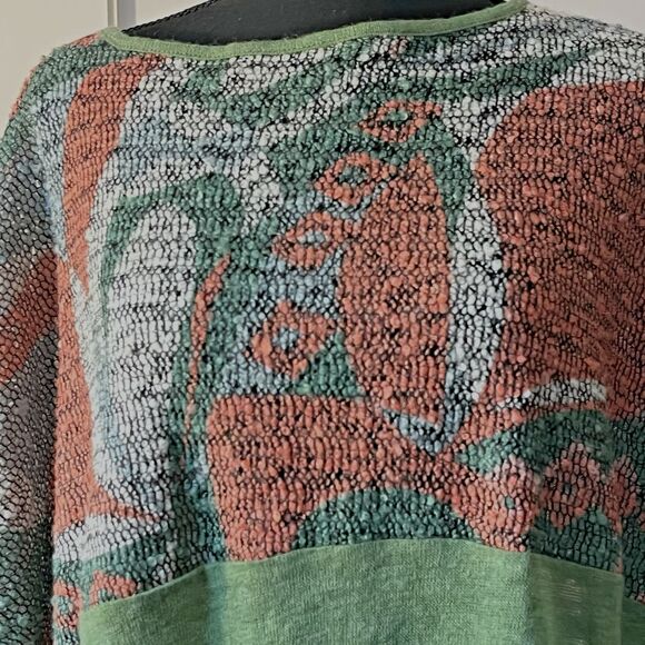 Palila San Francisco Unique Vibrant Art to Wear Tunic Textured Shark Bite‎ Hem L - Picture 2 of 7